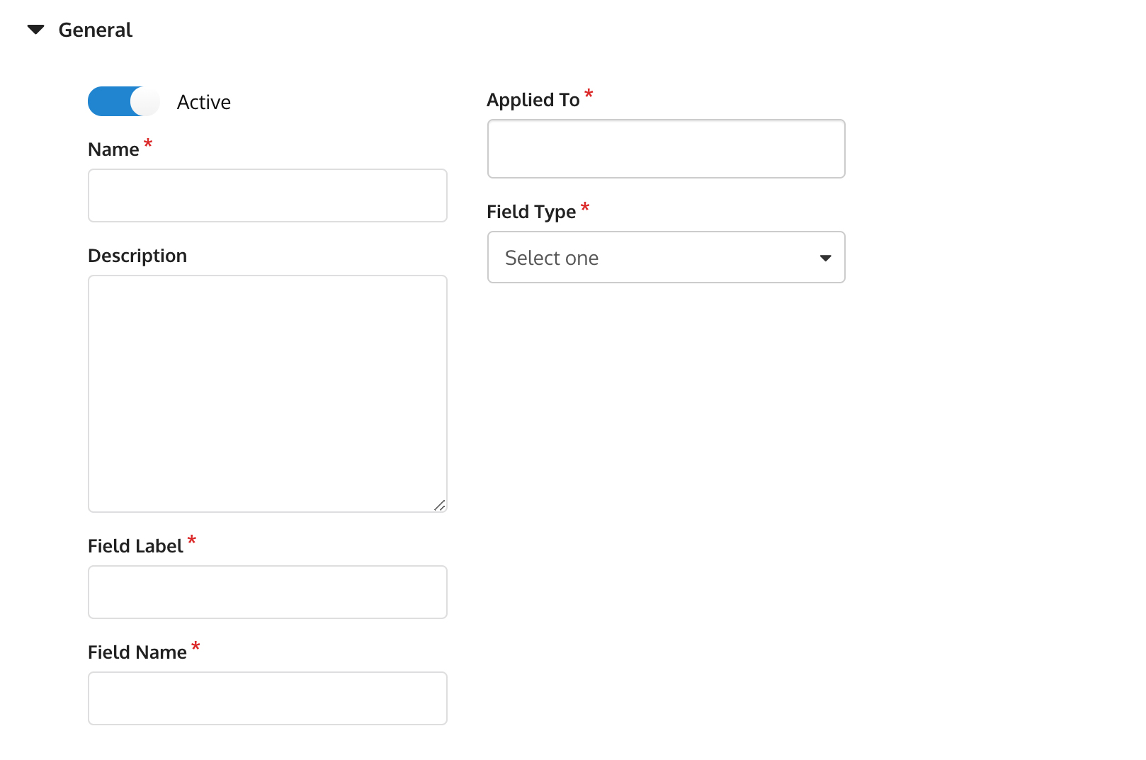 KRISP POS: custom field form (general)